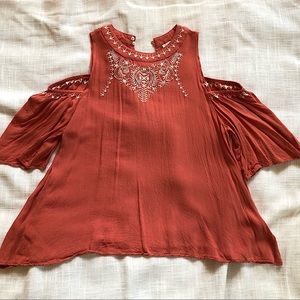 Papaya coral blouse